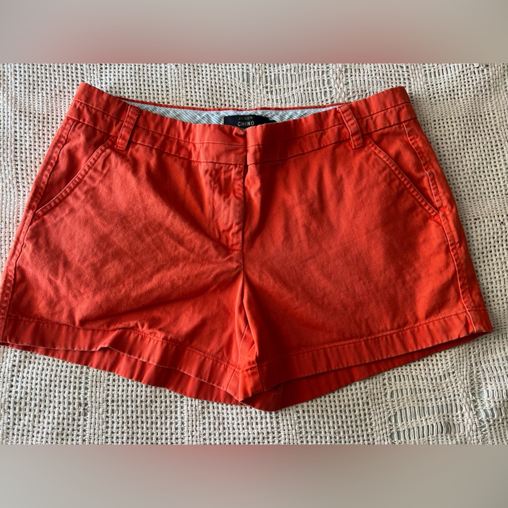 J. Crew Broken-In Chino Shorts Red Orange 10